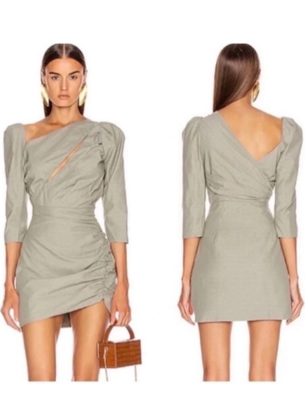 Atoir Perfect Places Asymmetrical Mini Dress Green